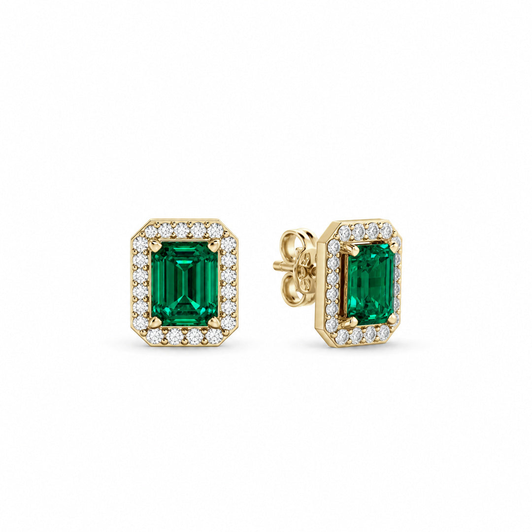 Amaya Emerald Diamond Studs