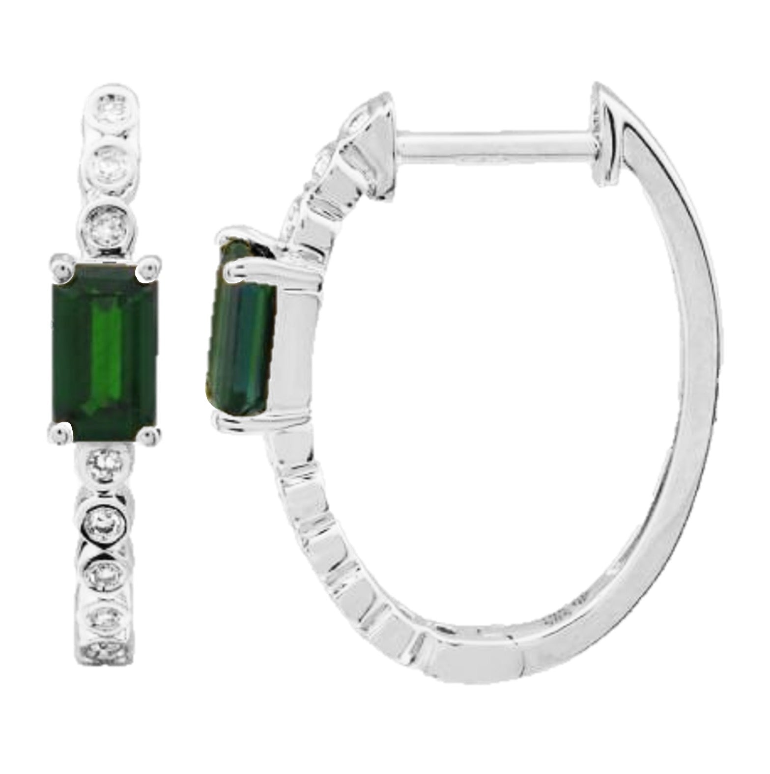 Abbie Emerald Diamond Hoops