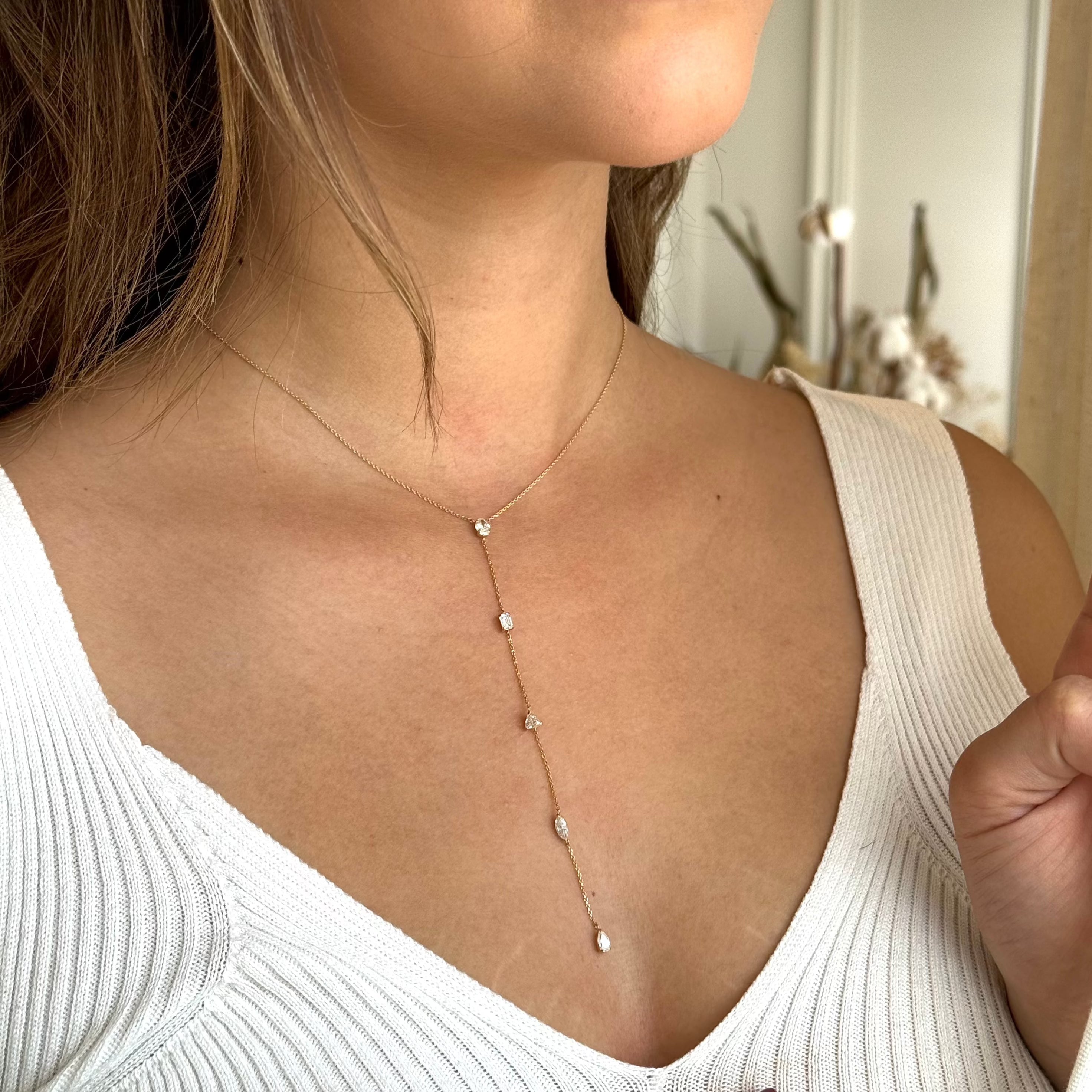 Alessandra Diamond Lariat Necklace