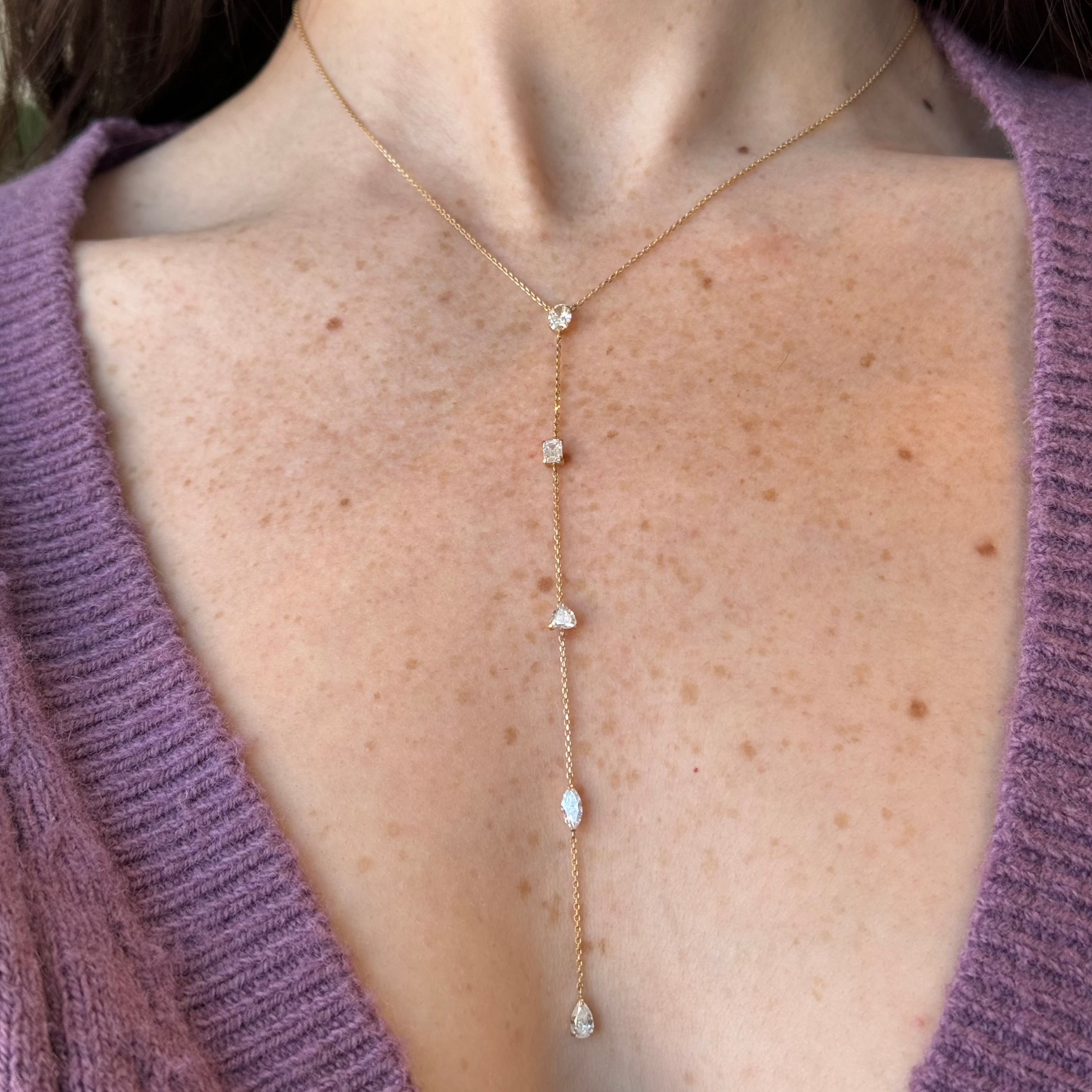 Alessandra Diamond Lariat Necklace