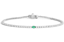 Load image into Gallery viewer, Alice Diamond Emerald Tennis Bracelet
