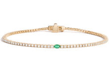 Load image into Gallery viewer, Alice Diamond Emerald Tennis Bracelet
