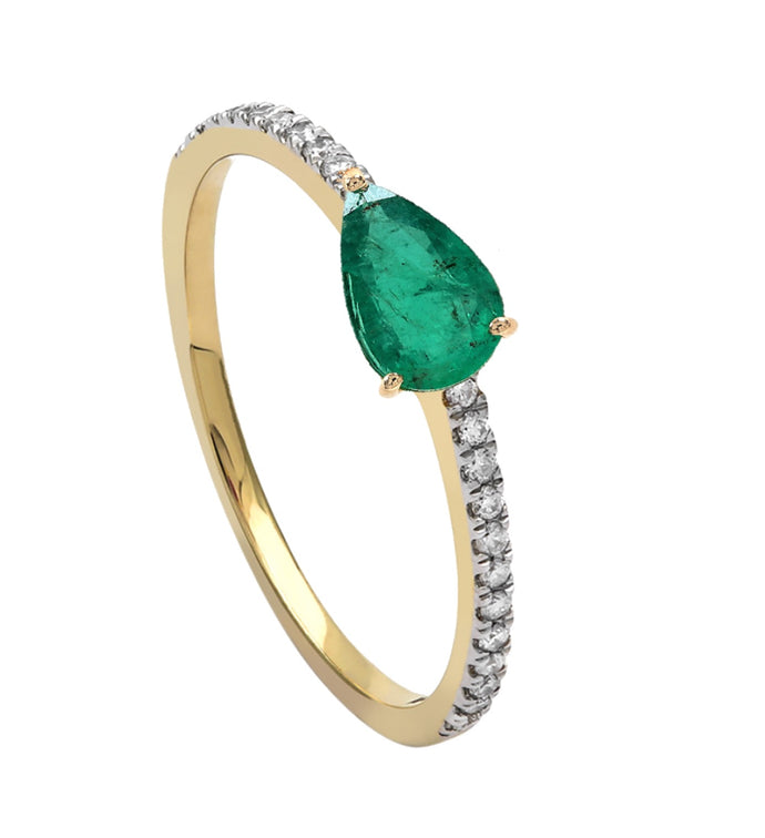 Alyssa Emerald Diamond Ring