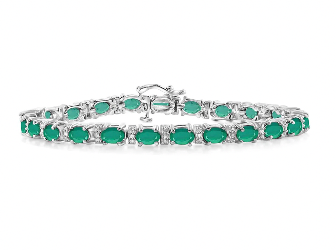 Amira Emerald Diamond Tennis Bracelet 4.72 ct.