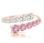 Anillo Anabelle con diamantes y zafiro rosa