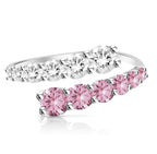 Anillo Anabelle con diamantes y zafiro rosa