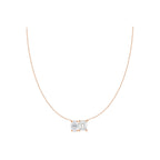 Anaeli Oval and Emerald Cut Diamond Necklace