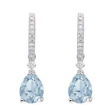 Load image into Gallery viewer, Angelique Aquamarine Diamond Long Earrings
