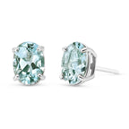 Aqua Oval Studs