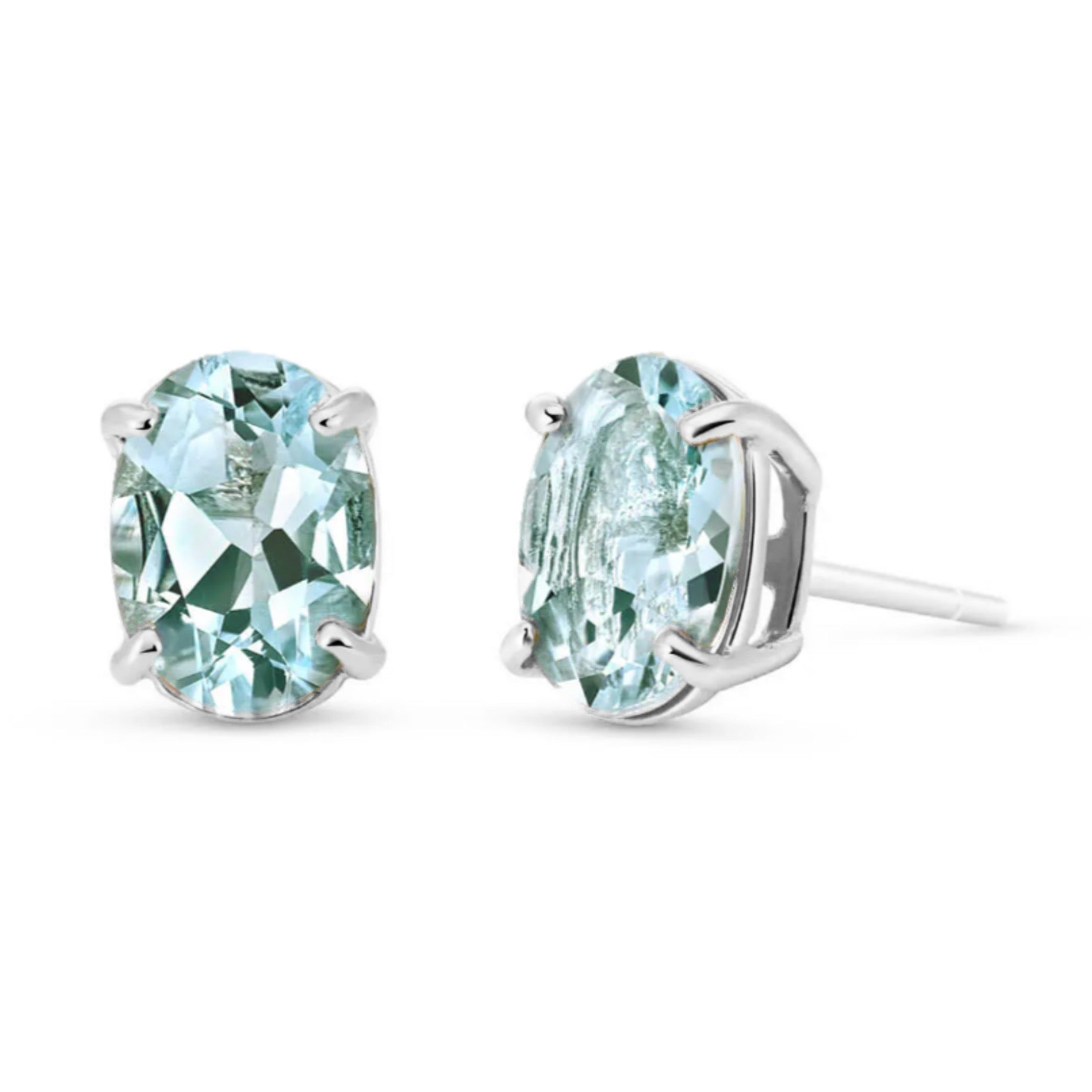 Aqua Oval Studs
