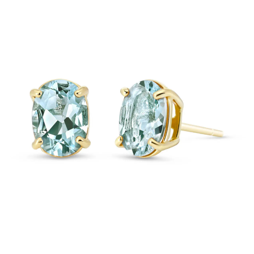 Aqua Oval Studs