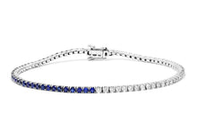 Load image into Gallery viewer, Ava Blue Sapphire Diamond Tennis Bracelet
