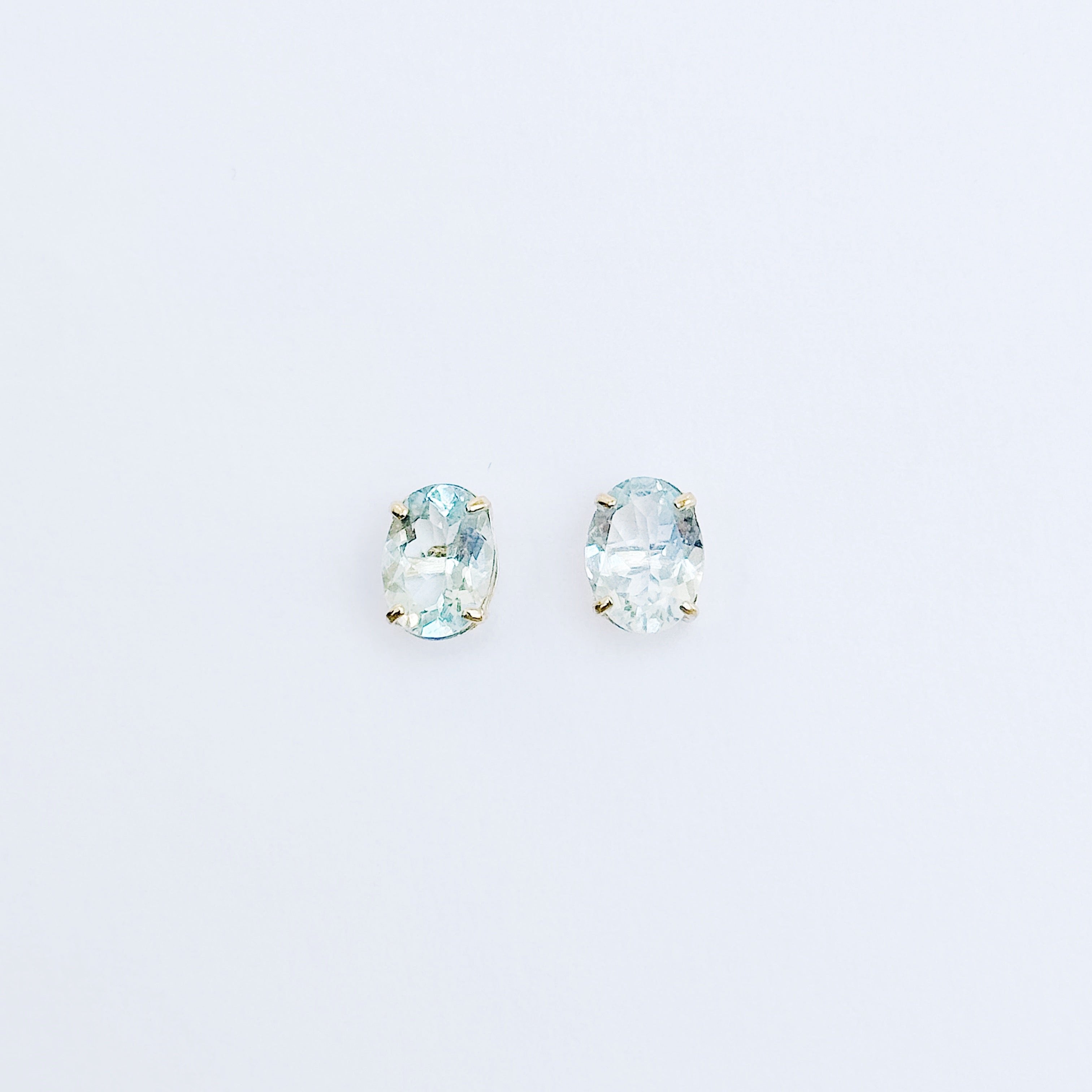 Aqua Oval Studs