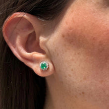 Load image into Gallery viewer, Rocio Emerald Diamond Studs
