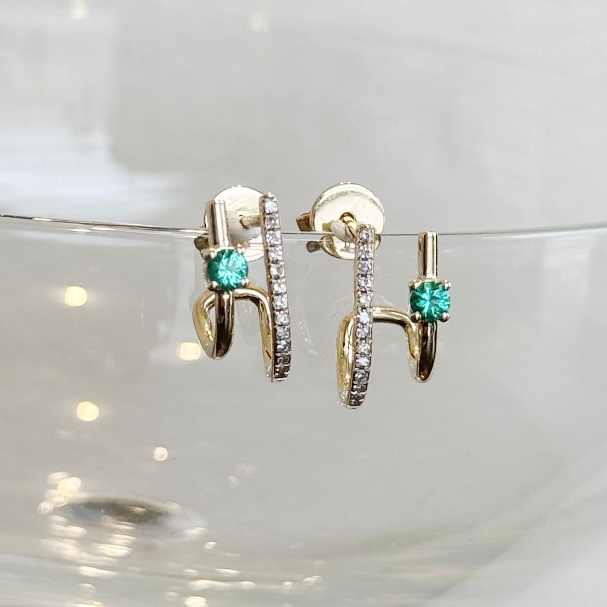 Denisse Emerald Diamond Earrings