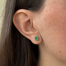 Load image into Gallery viewer, Portia Emerald Diamond Studs
