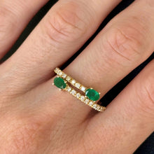 Load image into Gallery viewer, Olga Emerald Diamond Ring
