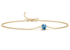 14KG Birthstone Blue Topaz Chain Bracelet (December)