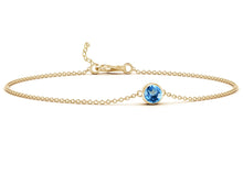 Load image into Gallery viewer, Birthstone Blue Topaz Chain Bracelet (December)
