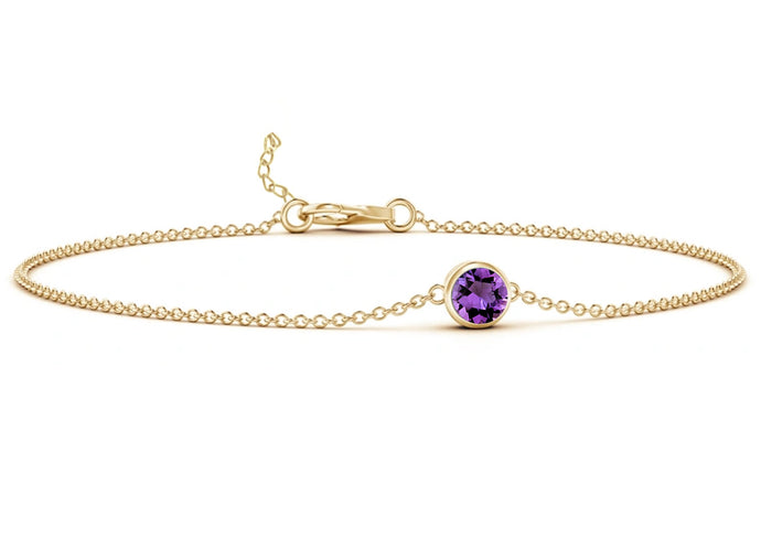 Birthstone Amethyst Chain Bracelet (February)