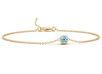 14KG Birthstone Aquamarine Chain Bracelet (March)