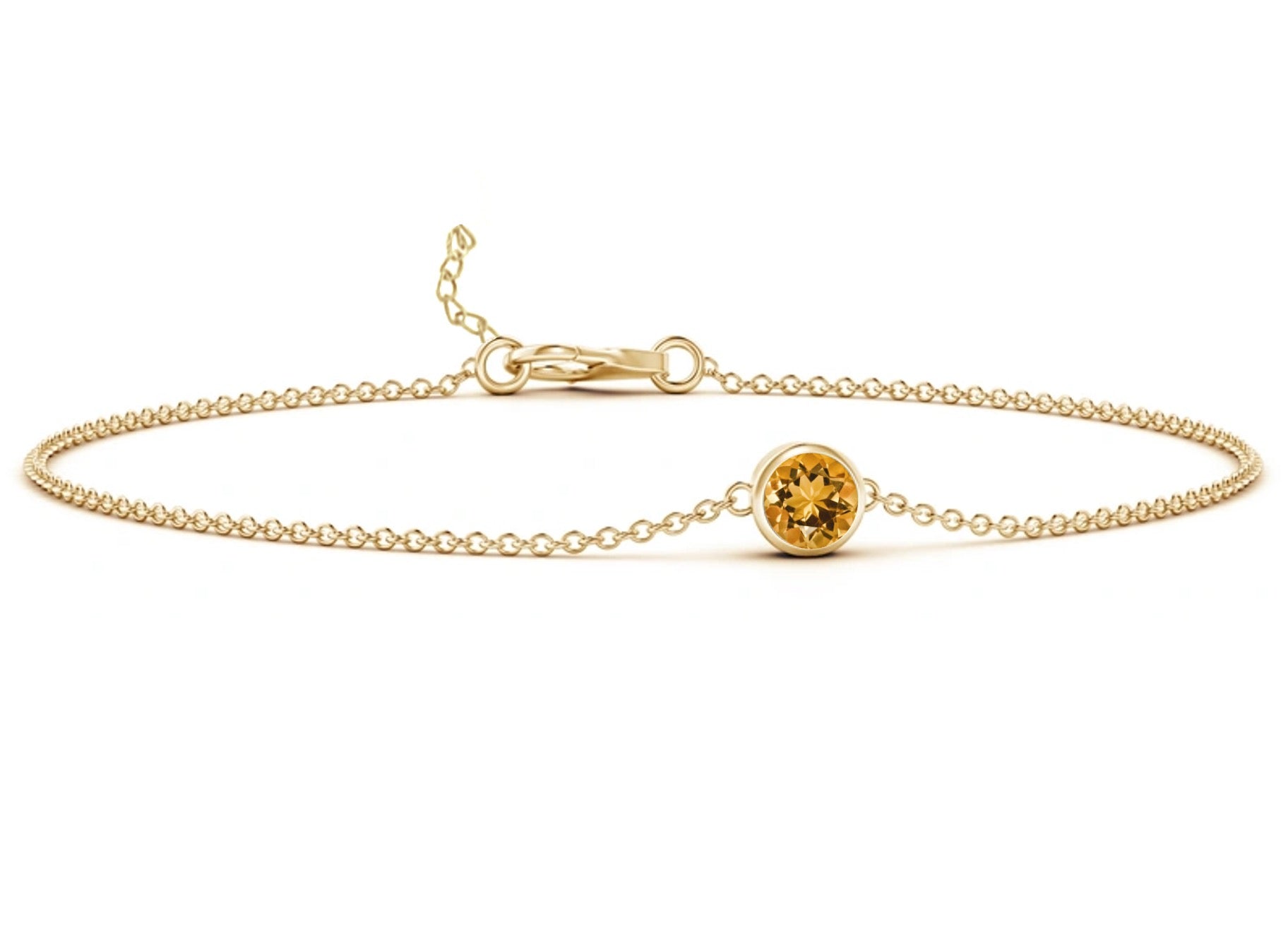14KG Birthstone Citrine Chain Bracelet (November)