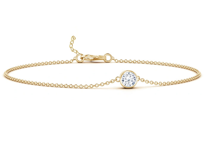 Birthstone Diamond Chain Bracelet (April)