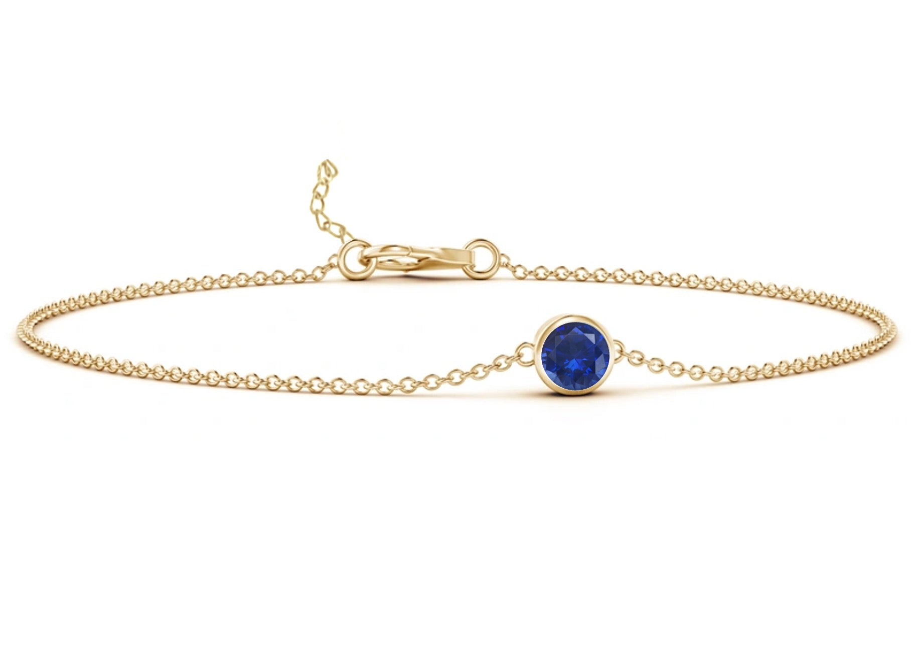 14KG Birthstone Sapphire Chain Bracelet (September)