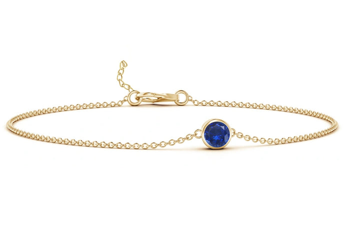 Birthstone Sapphire Chain Bracelet (September)