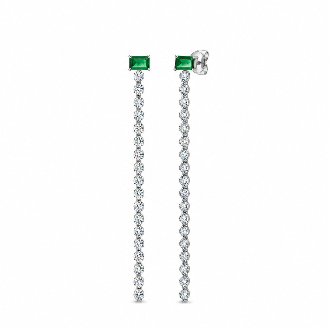 Christine 2 in 1 Emerald Diamond Earrings