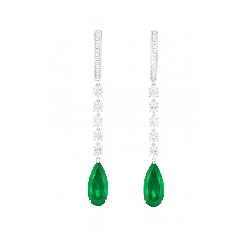 Elara Emerald Diamond Earrings