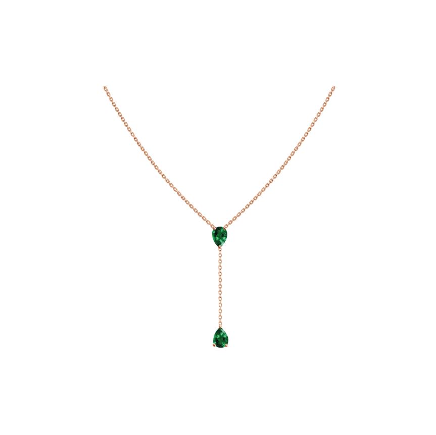 Indira Emerald Lariat Necklace