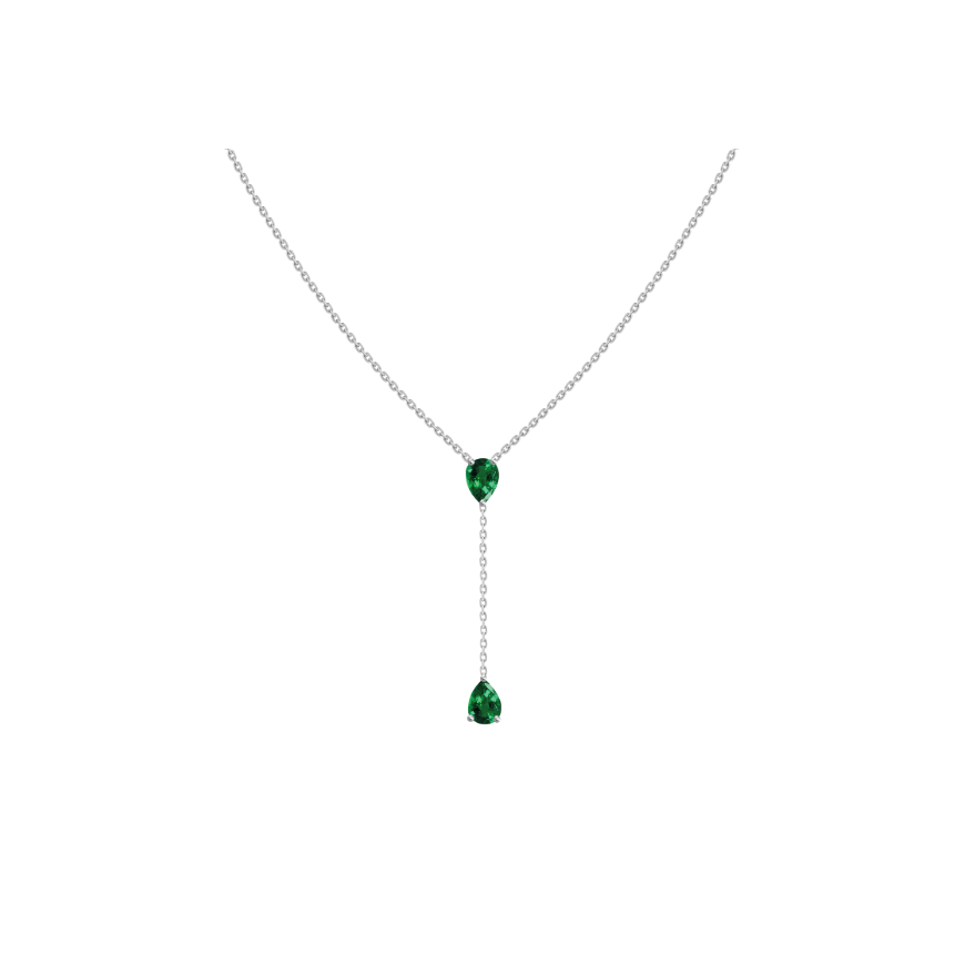 Indira Emerald Lariat Necklace