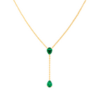 Indira Emerald Lariat Necklace