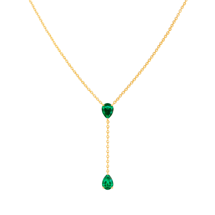 Indira Emerald Lariat Necklace