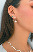 Orbit Pearl and Emerald Convertible Earrings