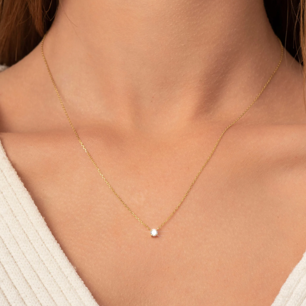Belem Solitaire Diamond Necklace .07 ct.