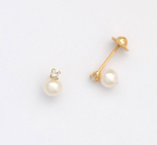 Shey Cubic Zirconia Pearl Baby Earrings