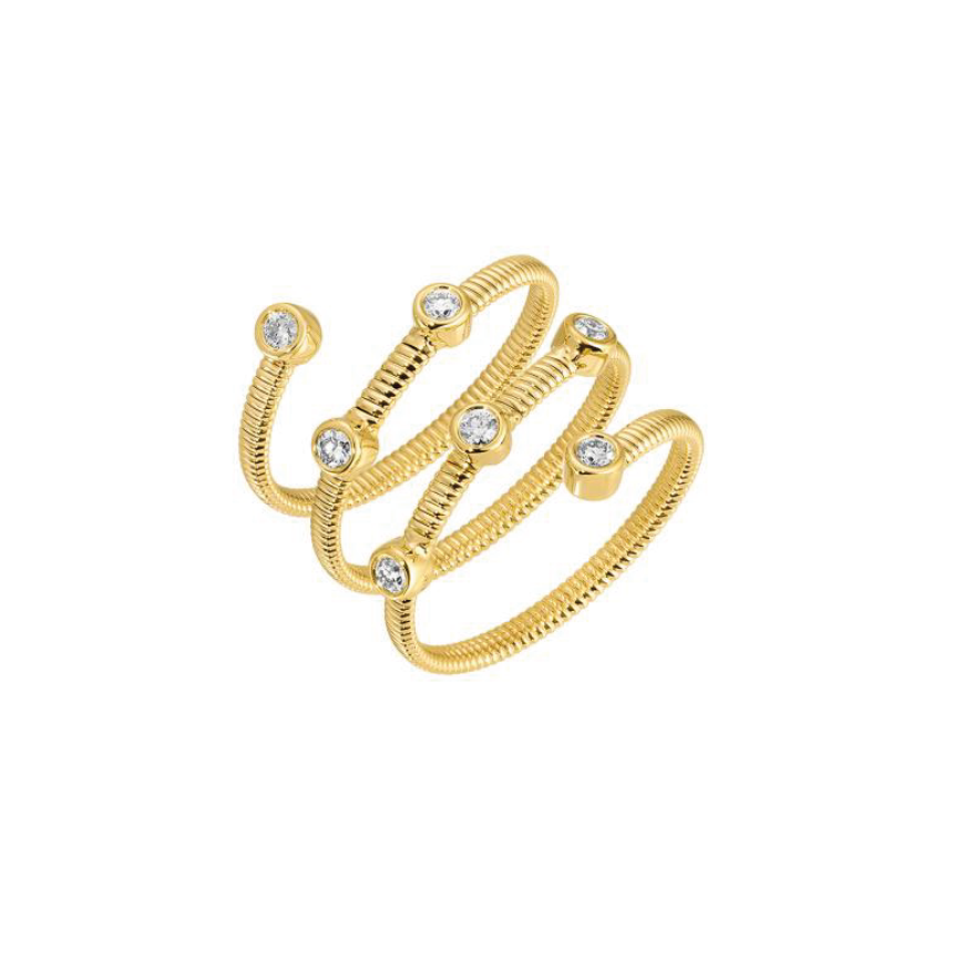 Bruna Diamond Spiral Ring