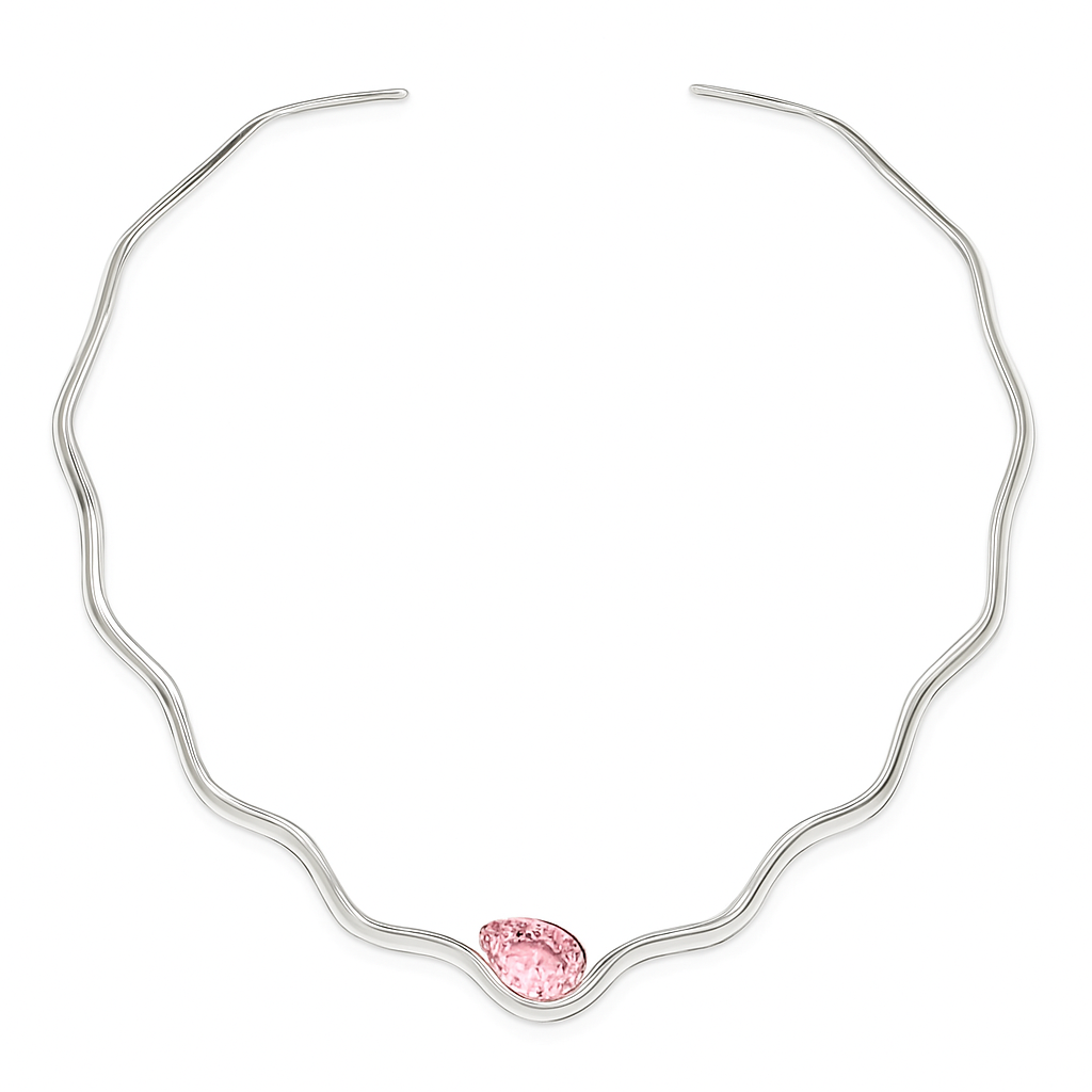 Nadia Manjarrez Bridal x FAIA Wavy Silver Collar Necklace with Morganite 4 ct