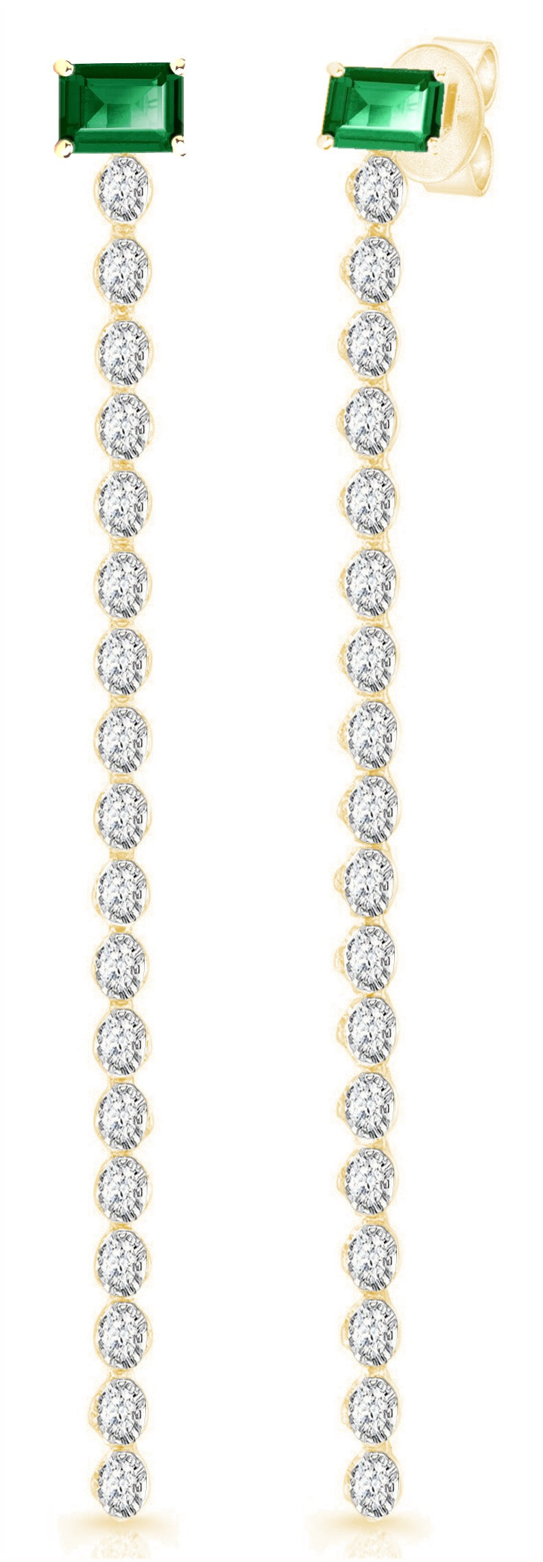 Christine 2 in 1 Emerald Diamond Earrings