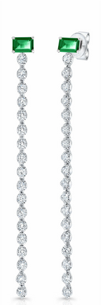 Christine 2 in 1 Emerald Diamond Earrings