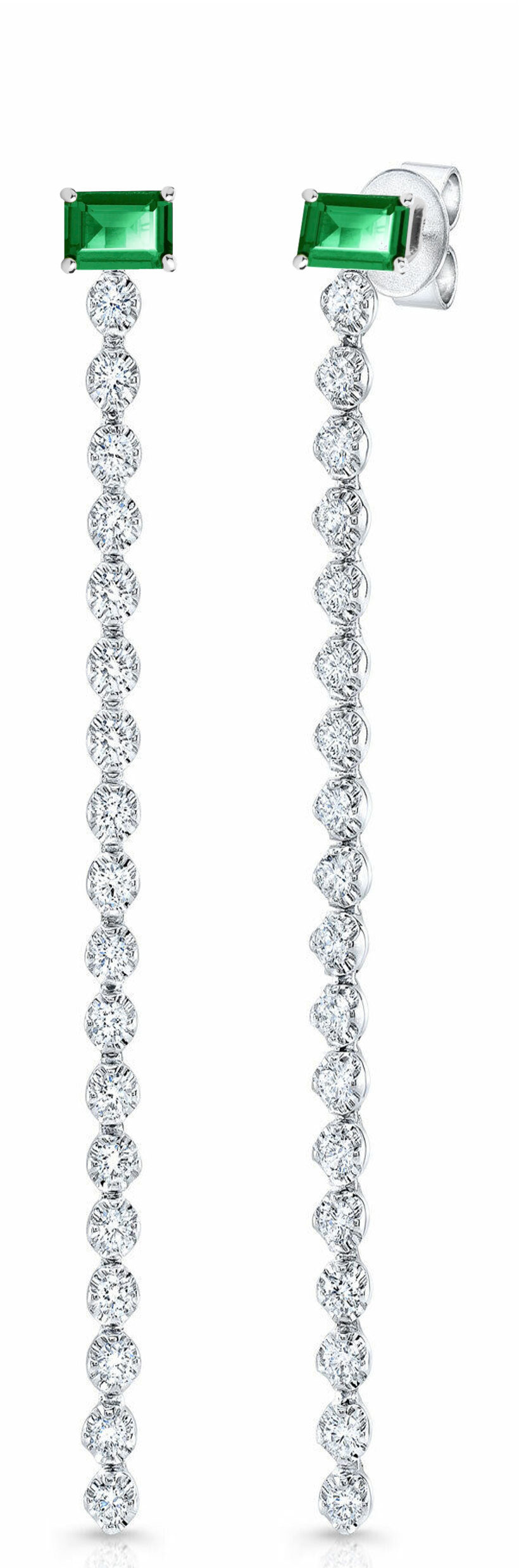 Christine 2 in 1 Emerald Diamond Earrings