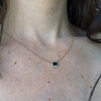 Cobalt Sapphire Diamond Necklace