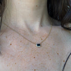 Cobalt Sapphire Diamond Necklace