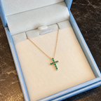 Paige Emerald Cross Necklace