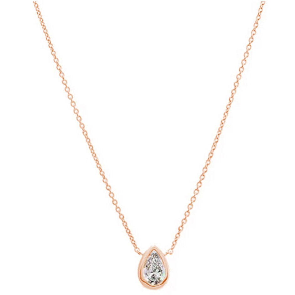 Constanza Bezel Pear Diamond Necklace 0.18 ct.