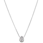 Constanza Bezel Pear Diamond Necklace 0.18 ct.