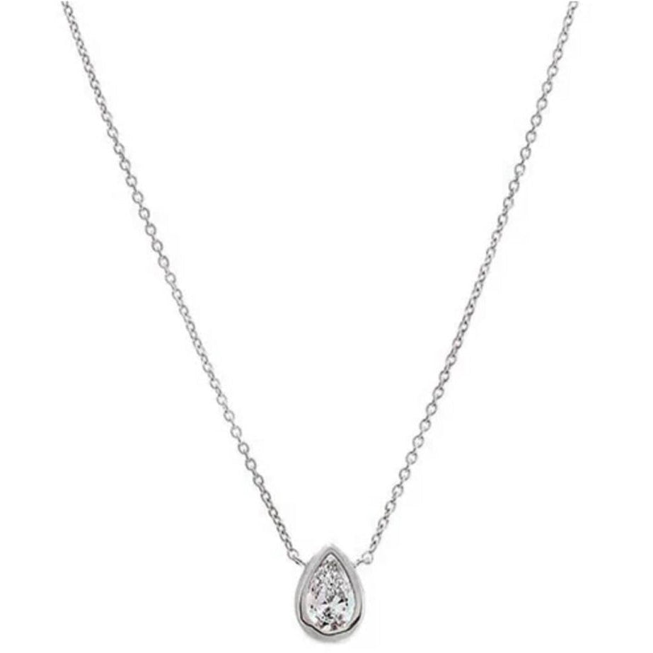 Constanza Bezel Pear Diamond Necklace 0.18 ct.