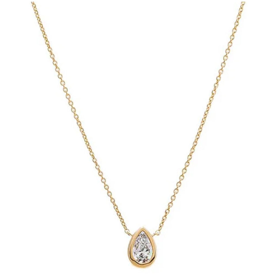 Constanza Bezel Pear Diamond Necklace 0.18 ct.